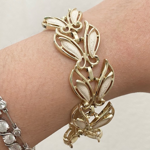 Vintage SARAH COVENTRY Gold-tone Butterfly Link Bracelet 30.6g - Picture 3 of 12